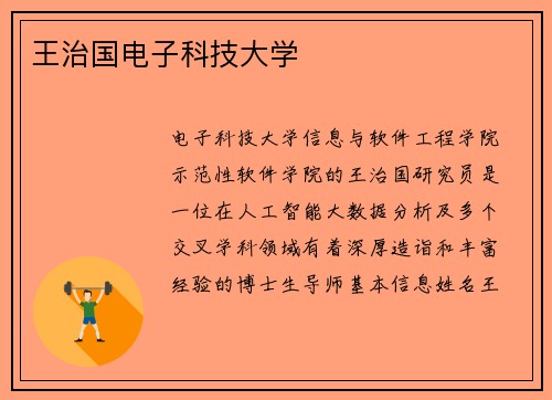 王治国电子科技大学